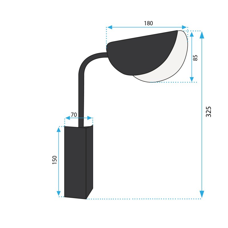 Wall Light Toolight APP1262-1W E14 black
