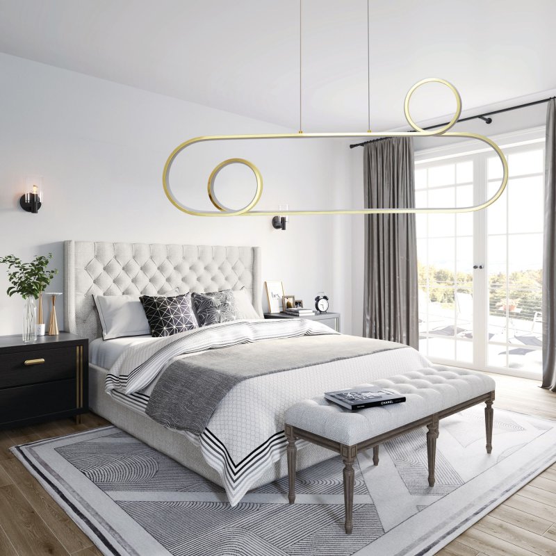 Pendant LED Lamp TOOLIGHT APP809-CP Gold + remote control 1-light point 40W 34,5x90x106cm