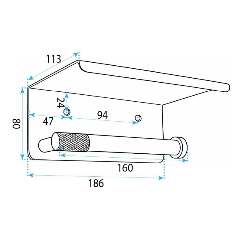 Paper Holder Rea 6613 Modern Brush Copper