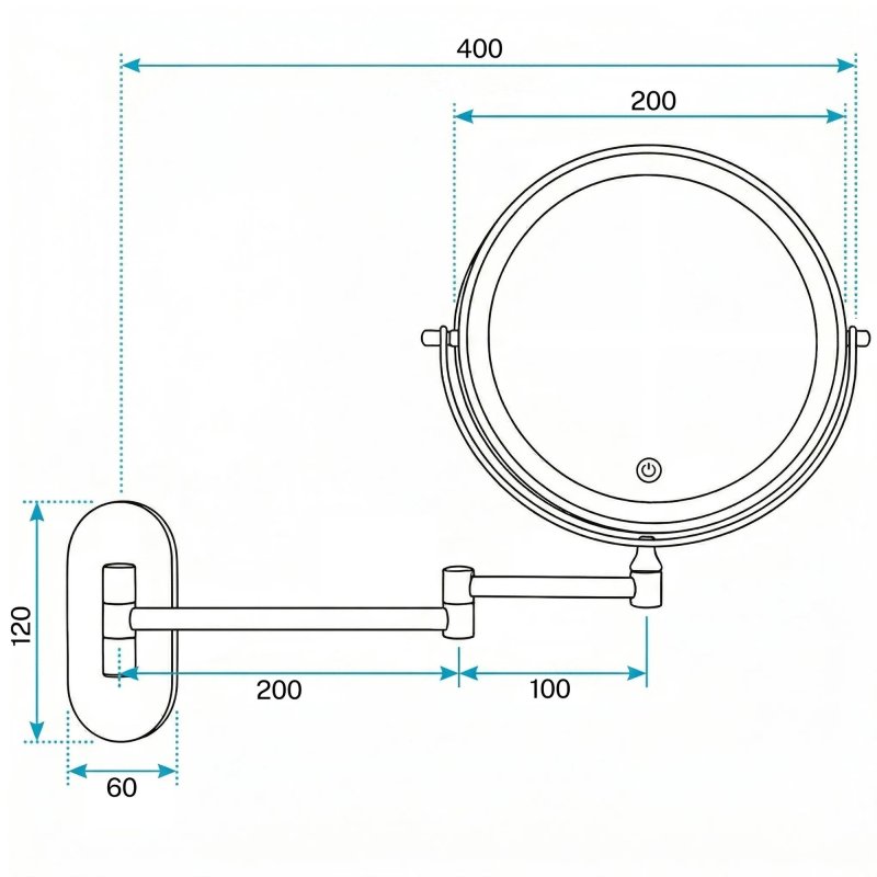 MIRROR REA GLOW CHROME LED