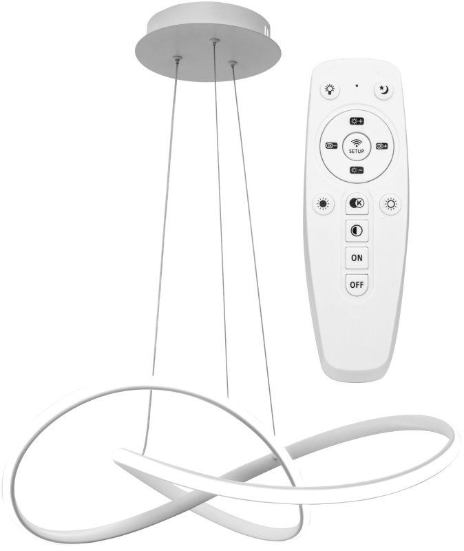 Pendant LED Lamp TOOLIGHT APP396-CP Modern Ring White + remote control 1-light point 40W 55x55x14,5cm