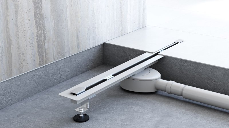 Linear drainage Rea Neo Ultra Slim Pro Nickel Brush INOX 70
