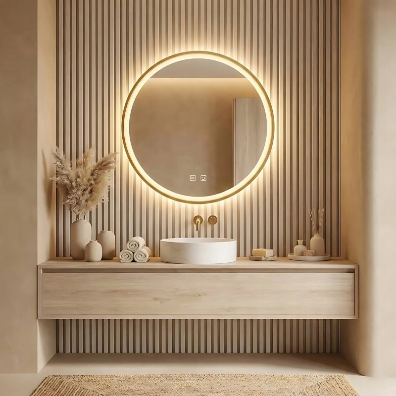 Bathroom LED Mirror REA MMJ 70cm Gold