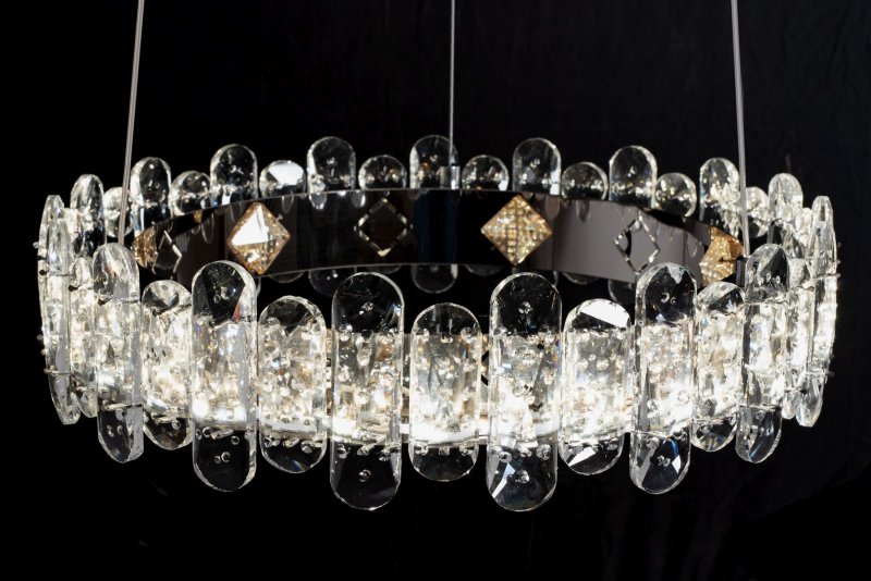 Pendant LED Lamp TOOLIGHT APP1041-CP Cristal + remote control Round 1-light point 44 W 39x39x10-102cm