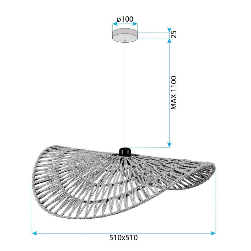 CEILING LAMP CHANDELIER TOOLIGHT BOHO APP1738-1CP 80CM