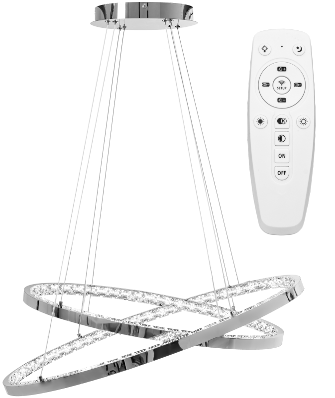 Pendant LED Lamp TOOLIGHT APP771-3CP Cristal + remote control 2-light points 70x70x50-100cm