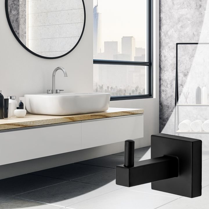 Bathroom hook hanger REA Black 322196