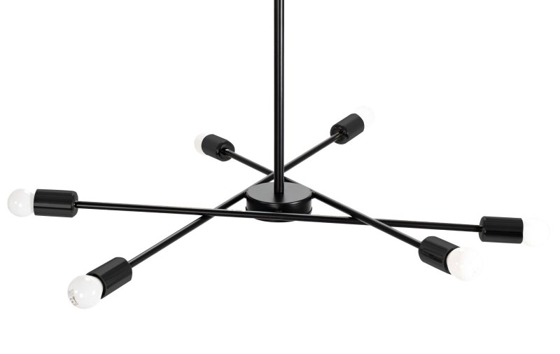 Pendant Lamp TOOLIGHT APP1114-6CP Black Metal E27 6-light points
