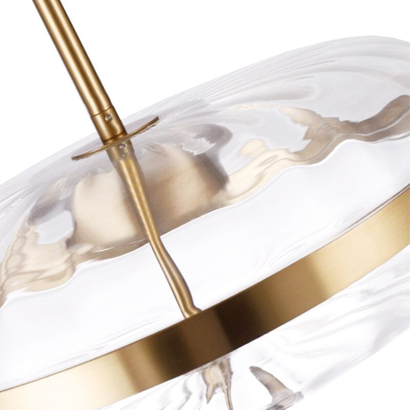 Pendant Lamp TOOLIGHT APP1102-C Gold Transparent Glass E27 1-light point