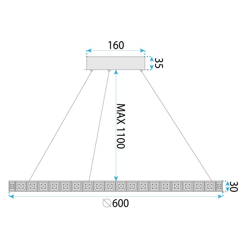 CEILING LAMP CHANDELIER TOOLIGHT MS009-CP ROSE GOLD 59CM