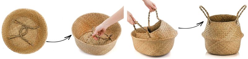 Natural boho-style basket YT21B-35