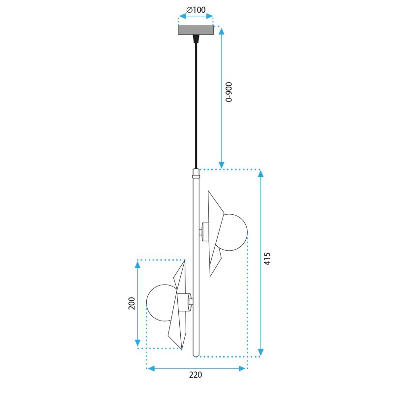 Lamp APP1410-CP BLACK GOLD
