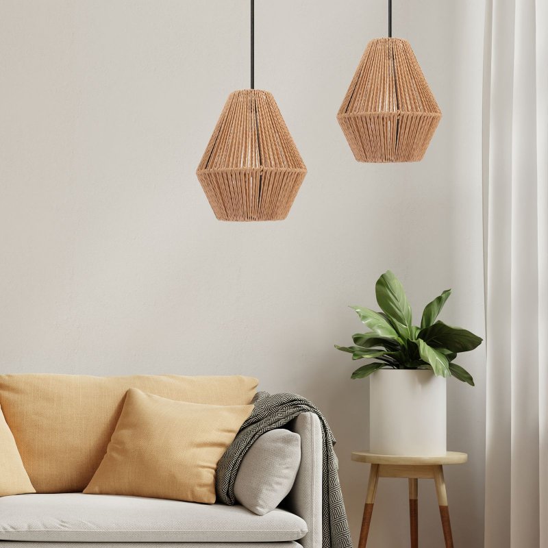 Pendant LED Lamp TOOLIGHT APP1150-1W Brown Black Metal Rope 60W