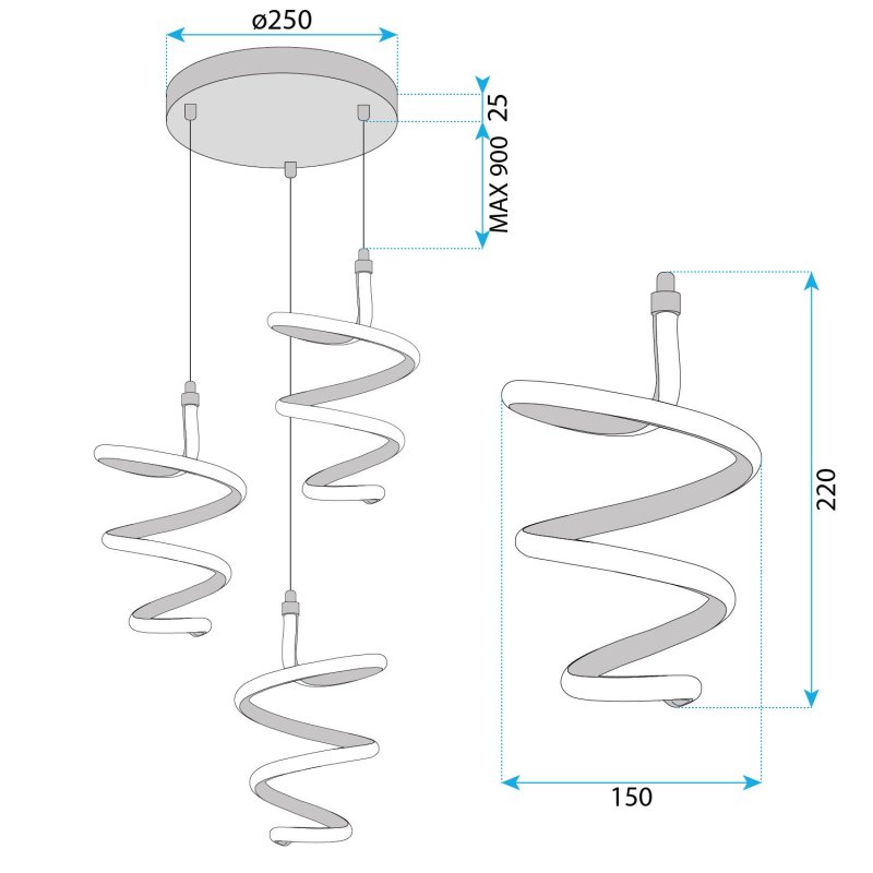 CEILING LAMP CHANDELIER TOOLIGHT G075-3CPR GOLD