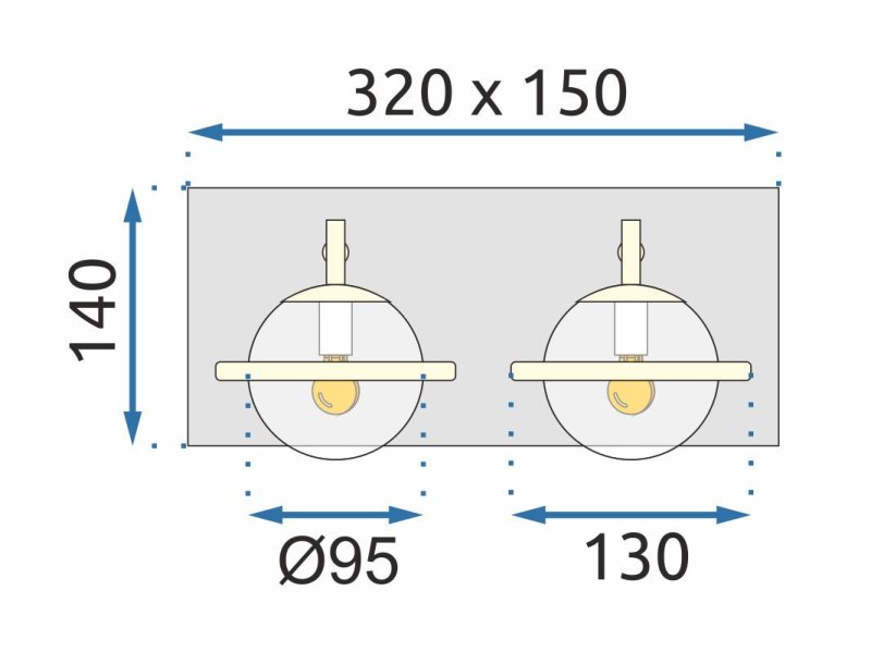 Wall Light Toolight APP1221-2W G9 gold