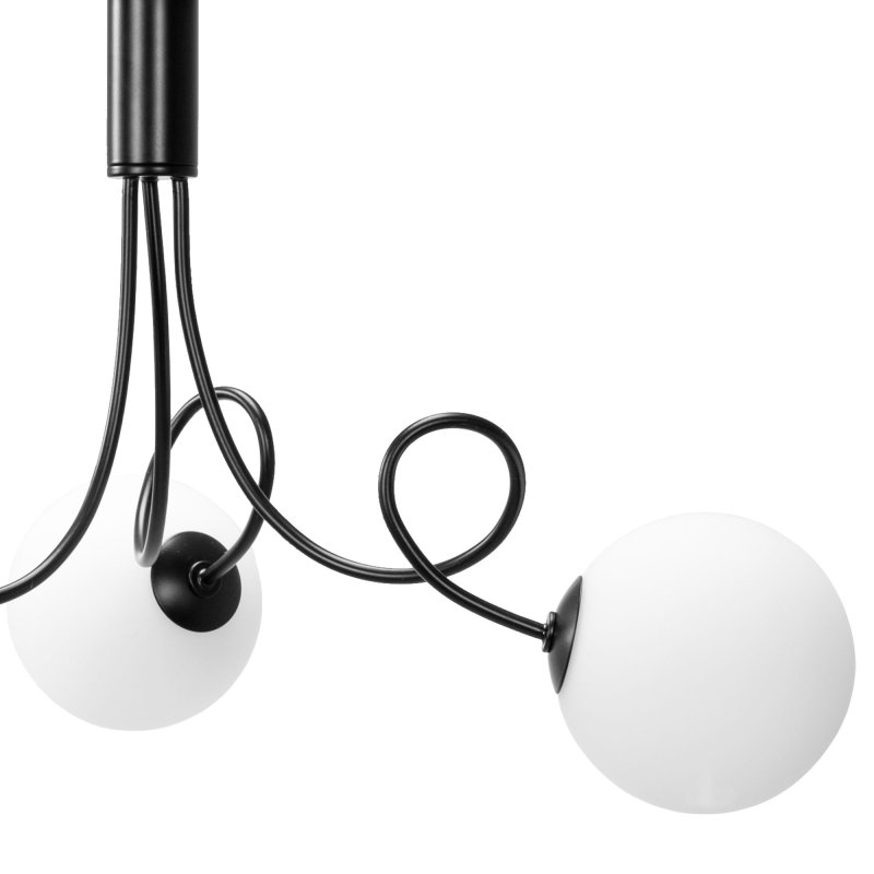 Chandelier Toolight APP1154-3CP Black Metal Glass Balls G9 3-light points