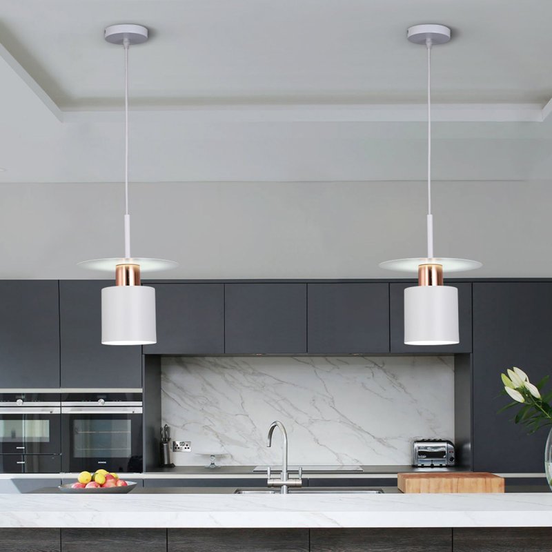 Pendant Lamp TOOLIGHT APP1146 Metal White - Gold Pink E27 1-light point