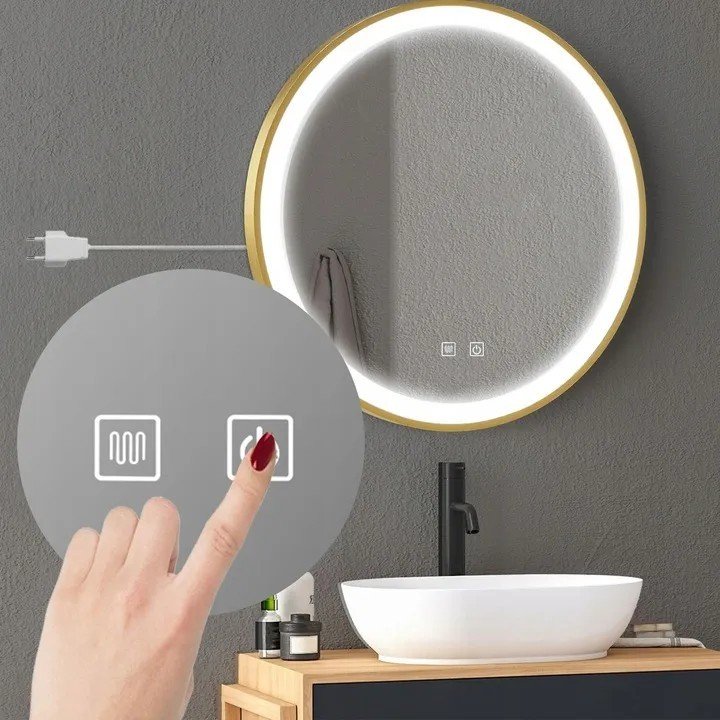 Bathroom LED Mirror REA MMJ 90cm Gold