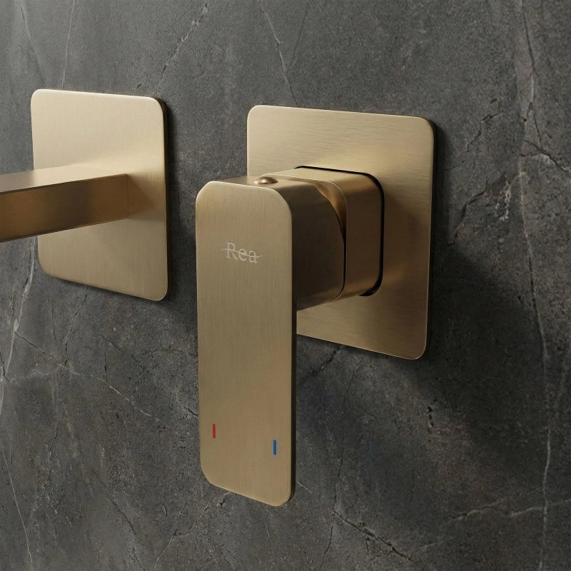 CONCEALED WASHBASIN TAP REA ARLO BRUSH GOLD