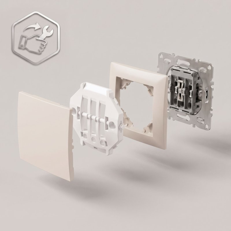 Toolight Single Switch Oste Jnh006-w Beige