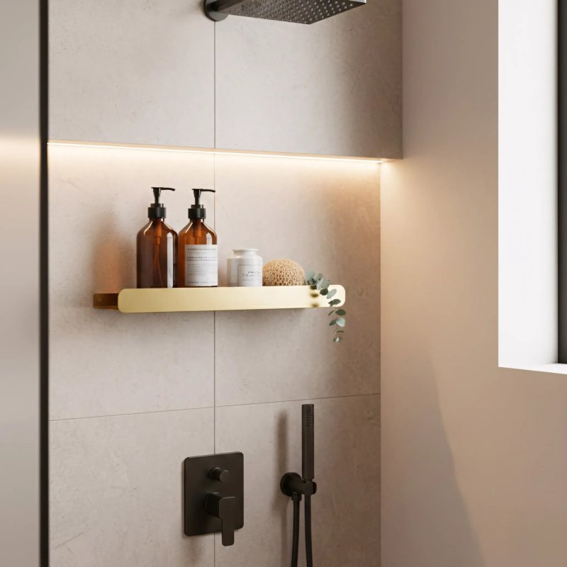 BATHROOM SHELF REA SF03-600-BG BRUSH GOLD