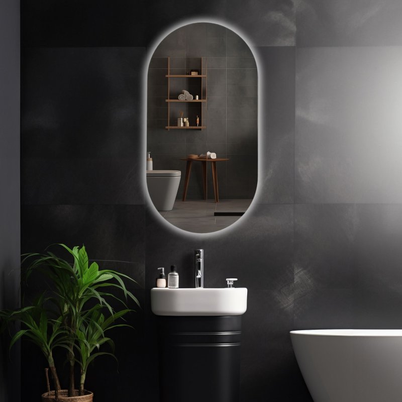 Bathroom LED Mirror REA EGG 50x90 cm