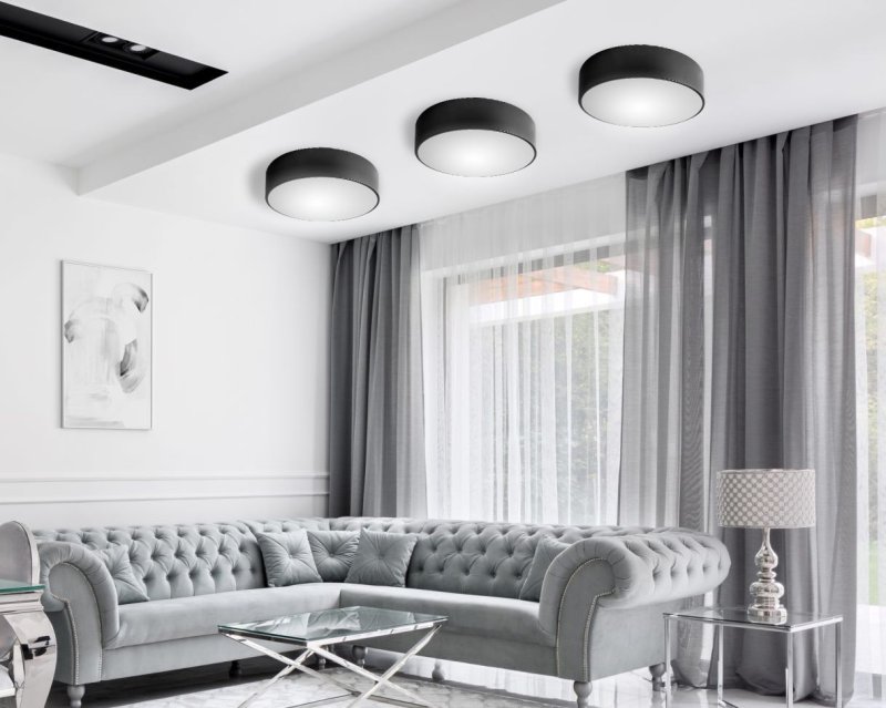 Ceiling Lamp Chandelier TOOLIGHT APP642-3C Round Black 40x8cm 4-light points E27