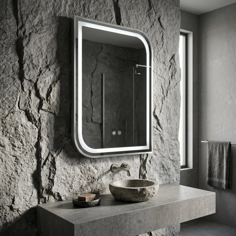 Mirror Rea Zone 80X60 Led Brush Nickel