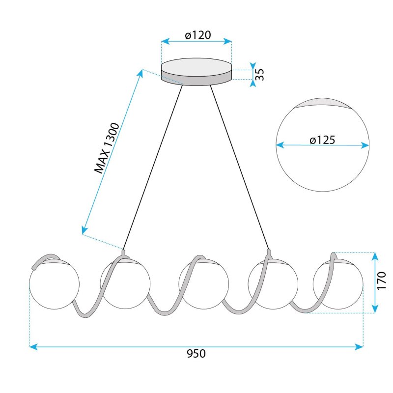 CEILING LAMP CHANDELIER TOOLIGHT APP1780-5CP GOLD