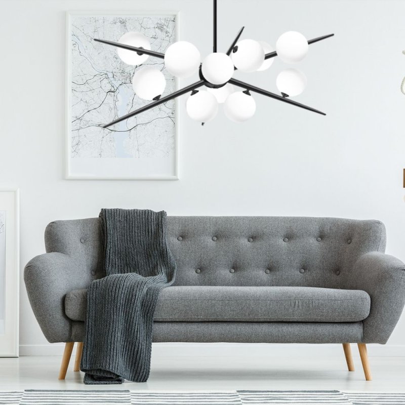 Pendant Lamp TOOLIGHT APP999-12CP Ball Black 12-light points G9 65x70x90cm