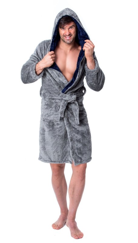 Bathrobe Jordan Grey-Navy MEN L