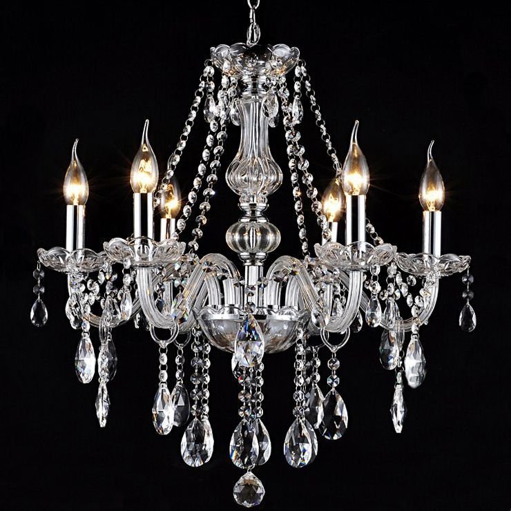 Chandelier Toolight 392183 Crystal Chrome 6-light points E14 67,5x67,5x62cm