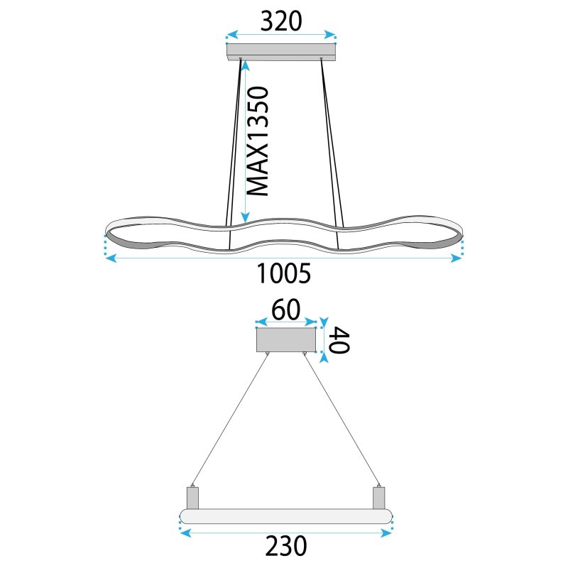 LED PENDANT LAMP TOOLIGHT LHJ027-CP 6 GOLD