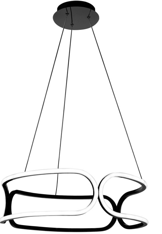Pendant LED Lamp TOOLIGHT APP790-CP Black + remote control 3-light points 90 W 56x56x18-108cm
