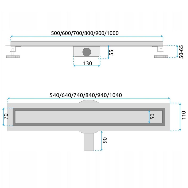 Linear drainage REA NEOX PRO Nickiel Brush 60