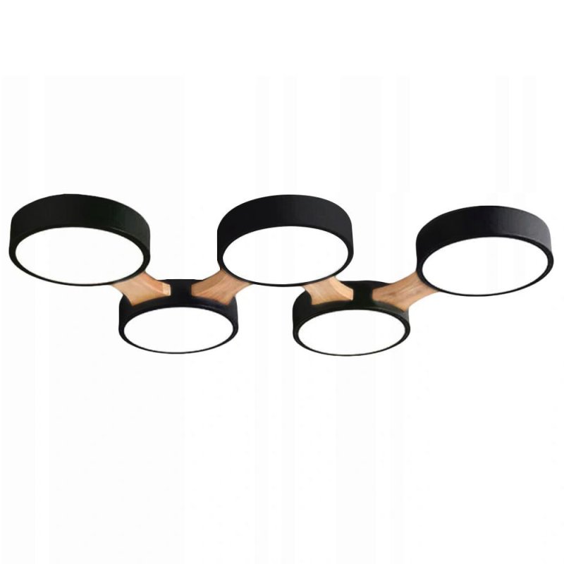 Ceiling LED Lamp Chandelier TOOLIGHT APP526-5C Black + Remote Control 5-light points 5 x 12W 35x95Cm