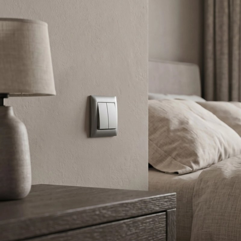 Toolight Double Switch With Frame Oste Jnh007-w Grey