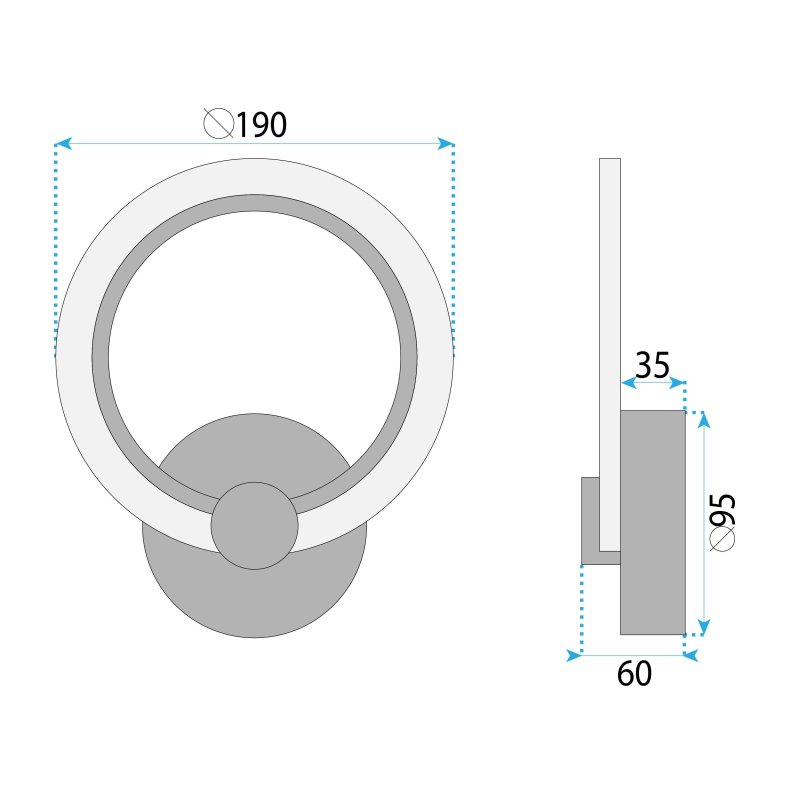 LED WALL LAMP TOOLIGHT LHJ067-W 5,5 CHROME