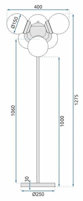 Floor Lamp Living Room Toolight APP905-6F Loft Balls 6-light points E27 40x127,5cm