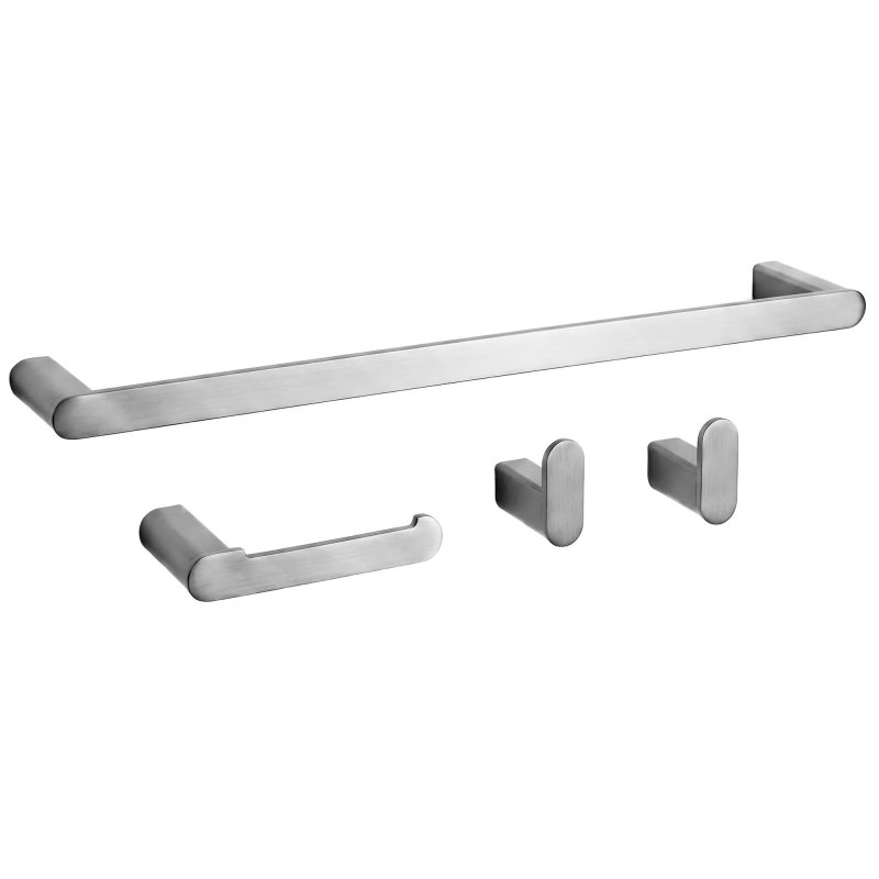 Set Of Bathroom Hangers Rea Mati Brush Nickel