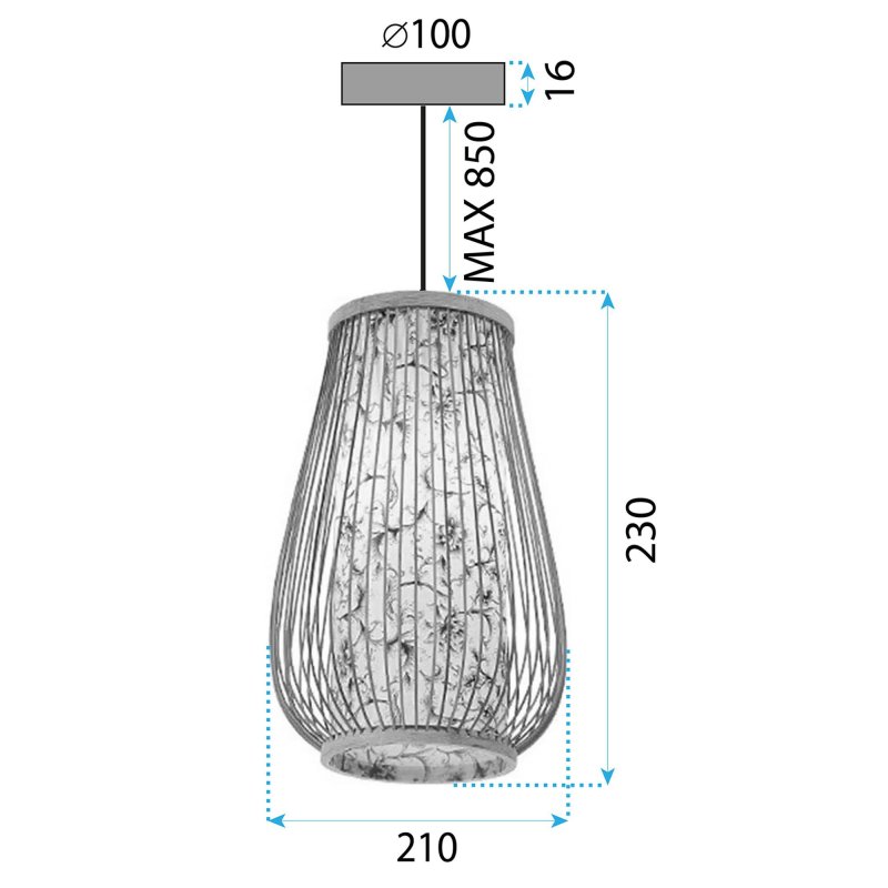 LAMP APP1635-1CP 23x20x23cm