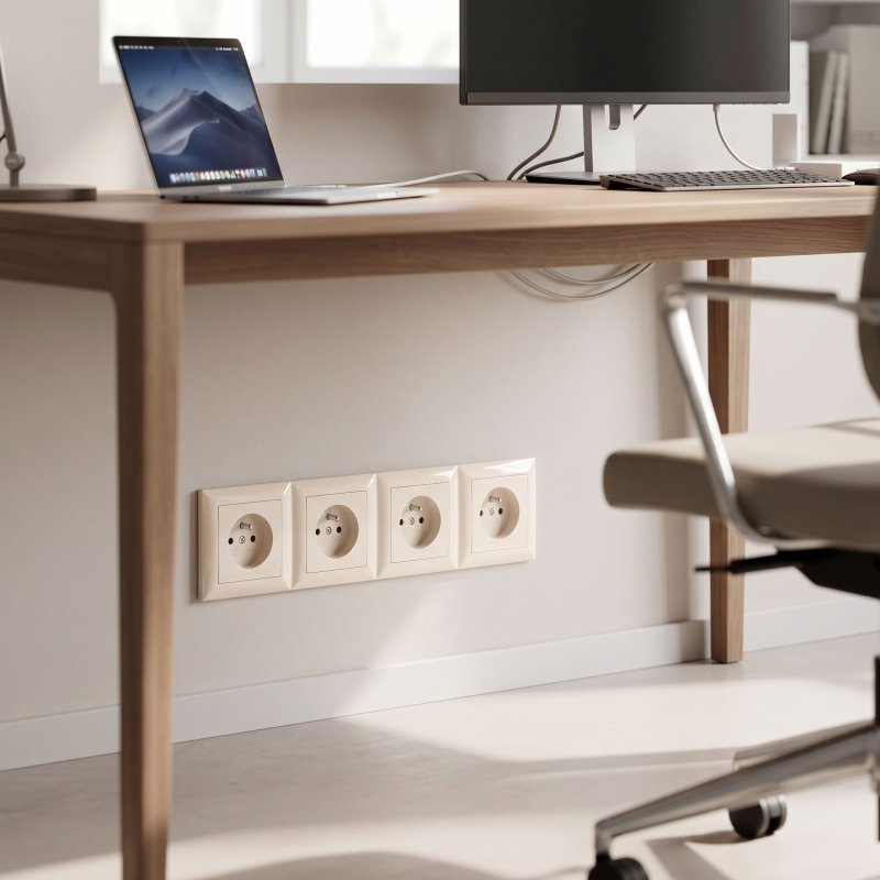 Toolight Quadruple Socket Frame Oste Jnh016-4f Beige