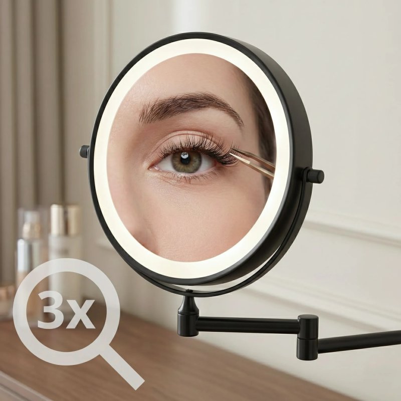 MIRROR REA GLOW BLACK LED