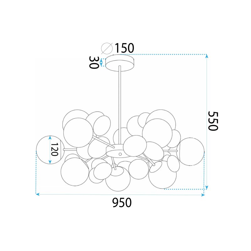 CEILING LAMP CHANDELIER TOOLIGHT APP1565-12 GOLD