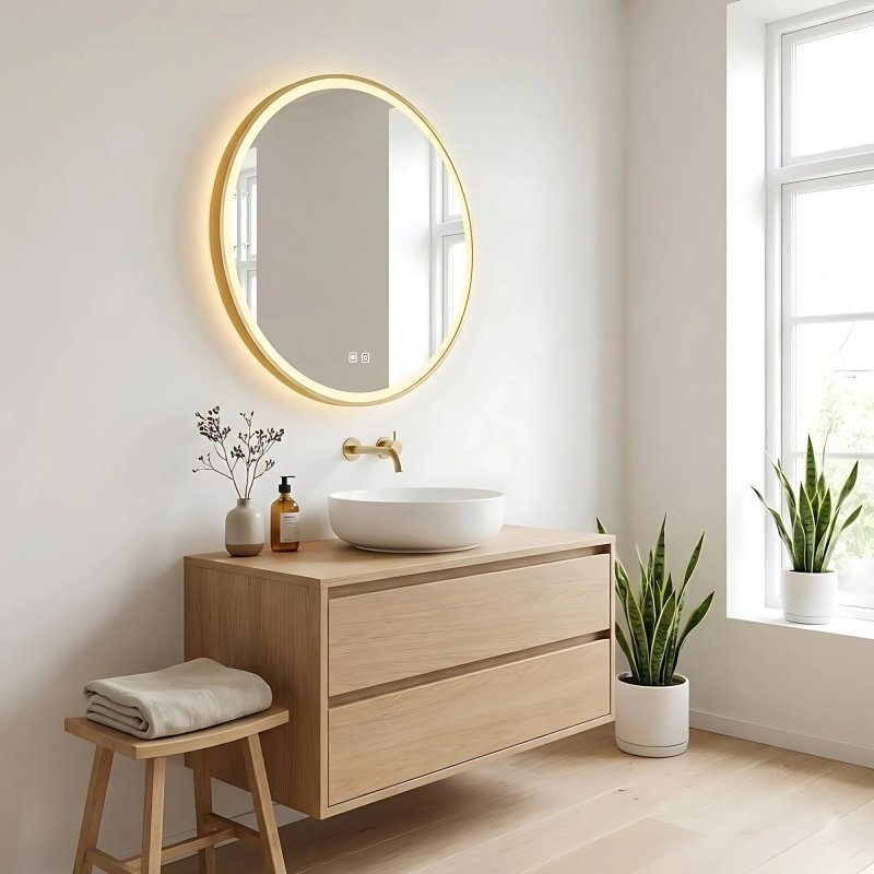 Bathroom LED Mirror REA MMJ 90cm Gold