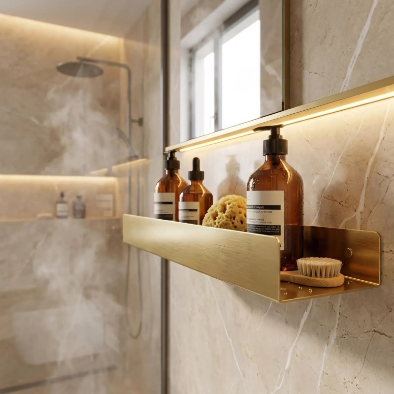 Bathroom Shelf Sf04 60Cm Brushed Gold