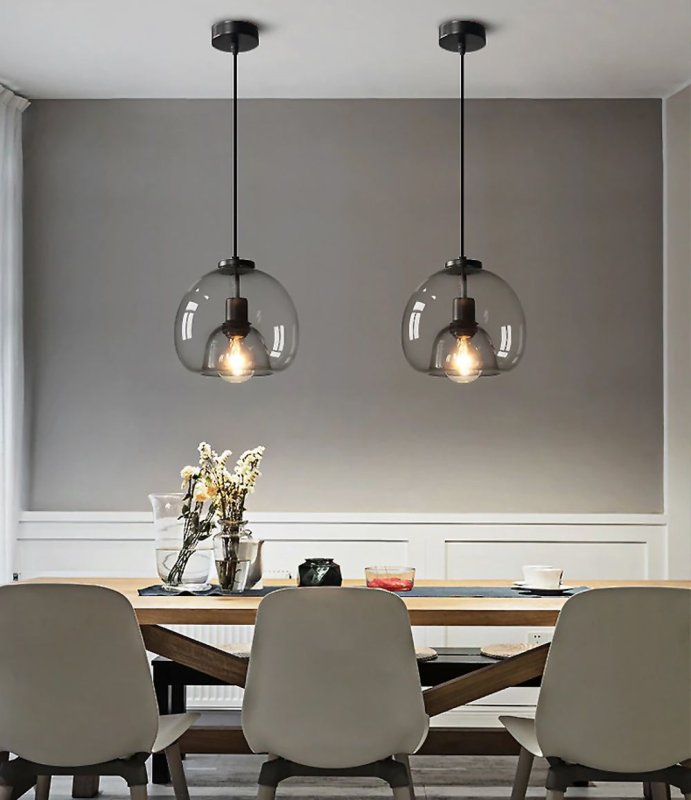 Pendant Lamp TOOLIGHT APP1027-1CP Black Round 1-light point E27 25x25x45-100cm
