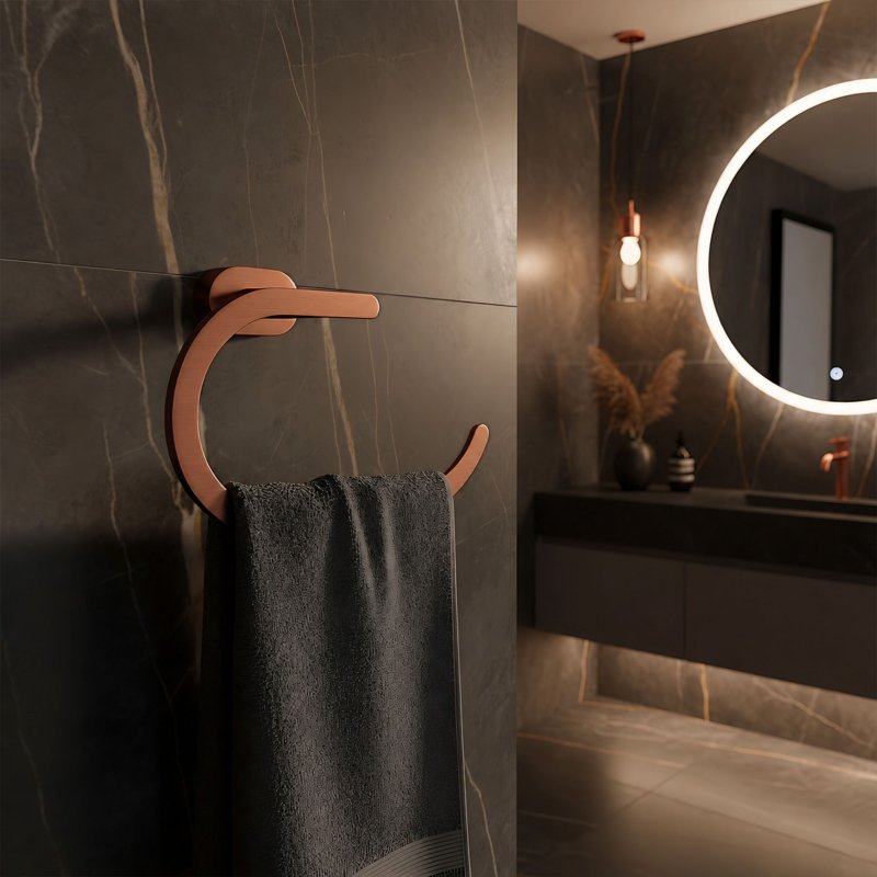 Rea Bathroom Hanger Ring 110 Til Brush Copper