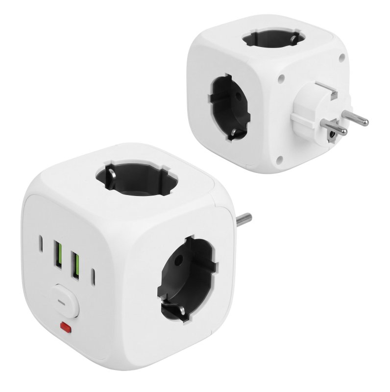 Toolight 7-in-1 Cube Power Splitter Jnh019 White