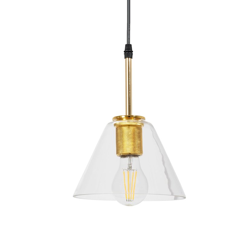 Pendant Lamp TOOLIGHT APP1179 Metal - Glass Gold E27 1-light point